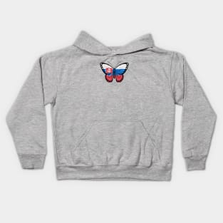 Slovakian Flag Butterfly Kids Hoodie